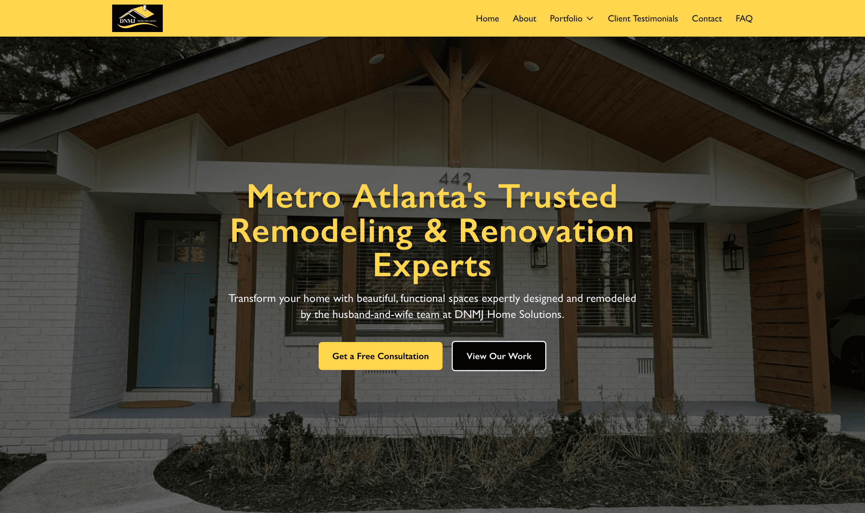 DNMJ Home Solutions website screenshot